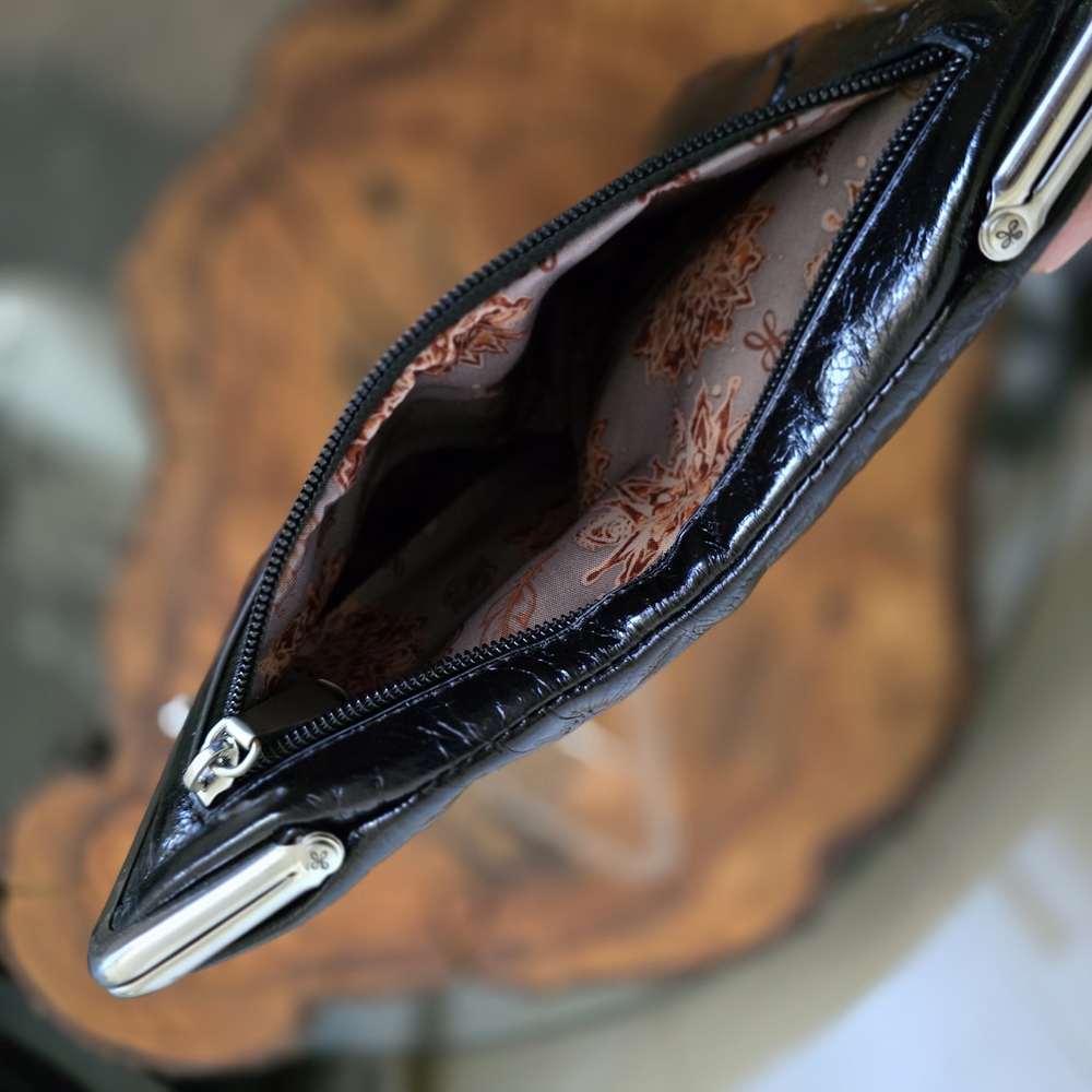 HOBO Black Floral Embossed Clutch - Picture 6 of 10